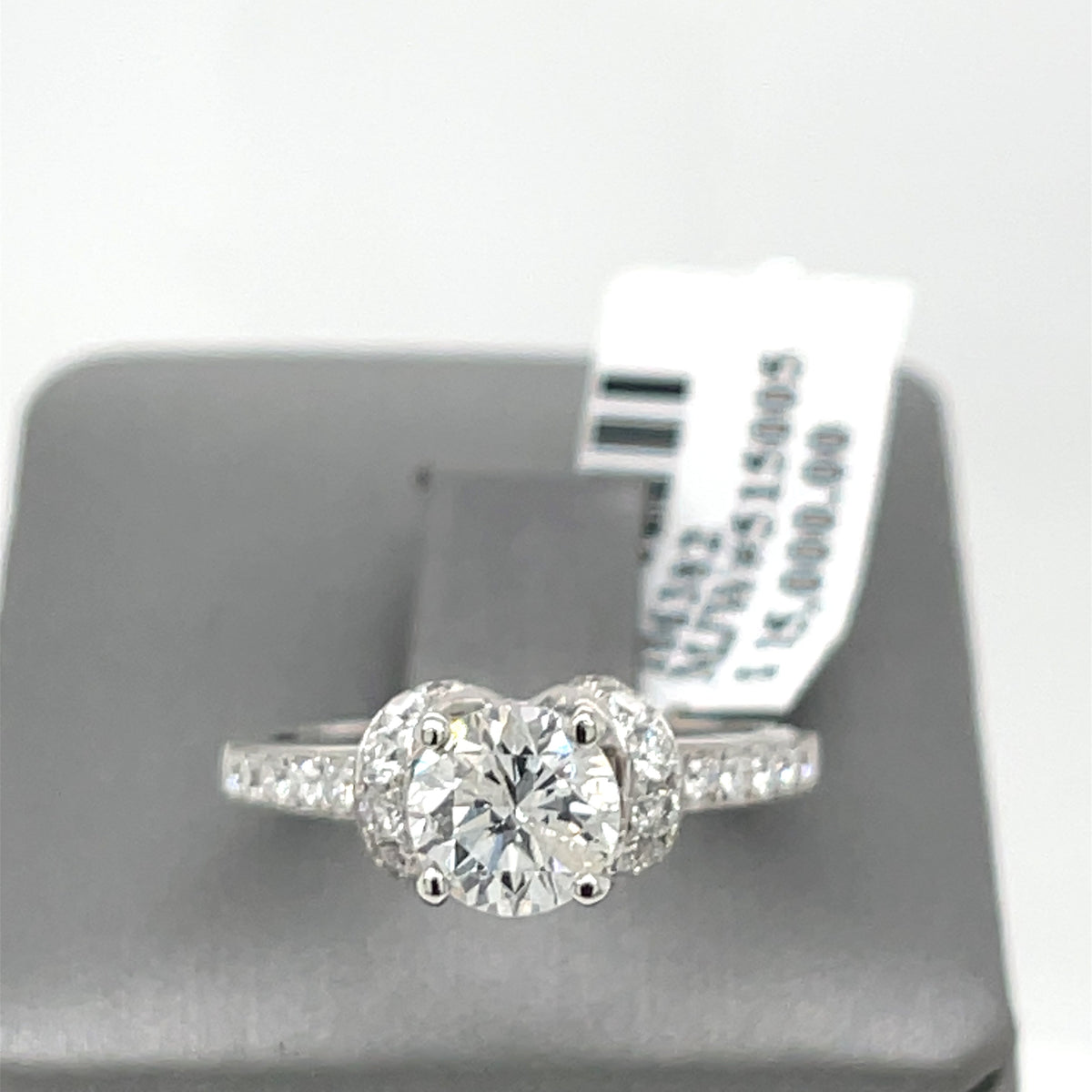 14K WHITE GOLD 2.00 CT ROUND CUT DIAMOND ENGAGEMENT RING, SIZE 7, 4.2g