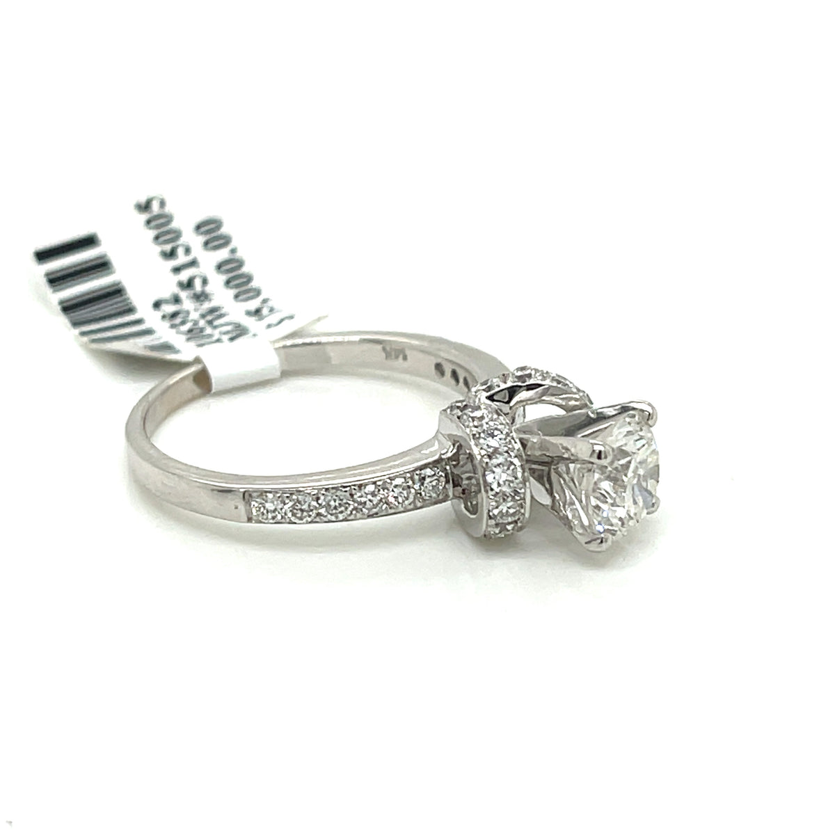 14K WHITE GOLD 2.00 CT ROUND CUT DIAMOND ENGAGEMENT RING, SIZE 7, 4.2g