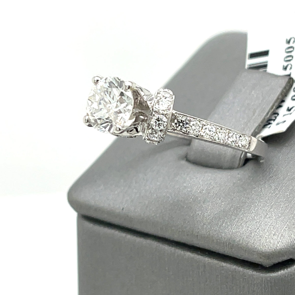 14K WHITE GOLD 2.00 CT ROUND CUT DIAMOND ENGAGEMENT RING, SIZE 7, 4.2g