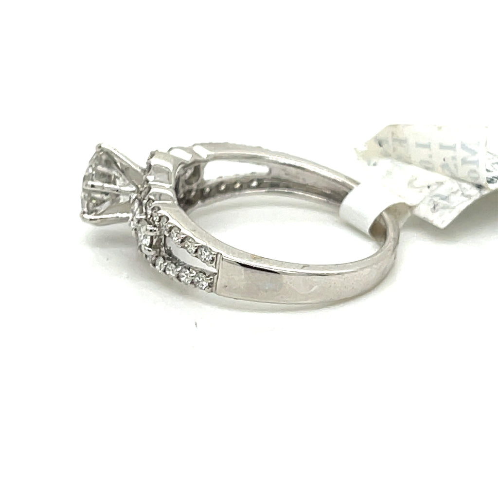 14K White Gold 1.50CT Round Cut Diamond Engagement Ring, Size 7, 3.9G