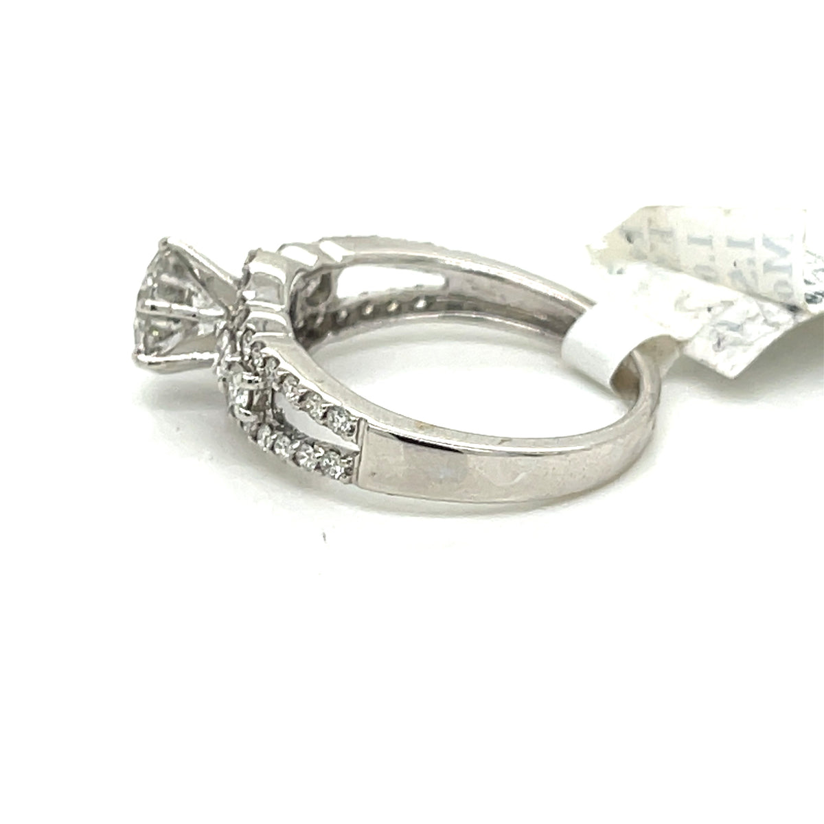 14K White Gold 1.50CT Round Cut Diamond Engagement Ring, Size 7, 3.9G