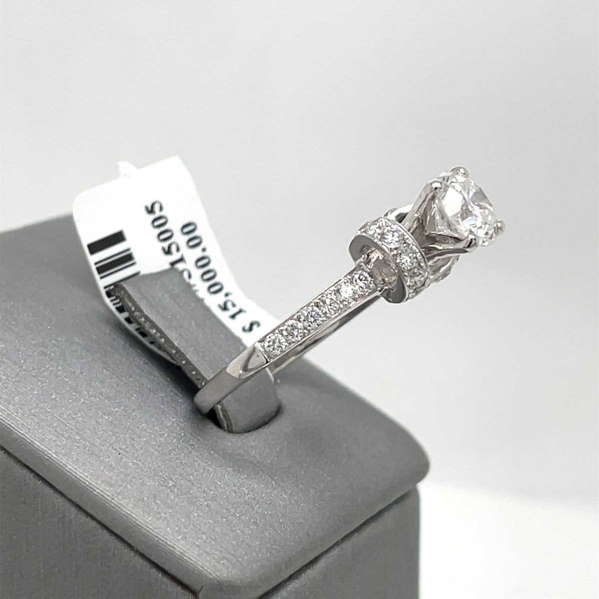 14K WHITE GOLD 2.00 CT ROUND CUT DIAMOND ENGAGEMENT RING, SIZE 7, 4.2g