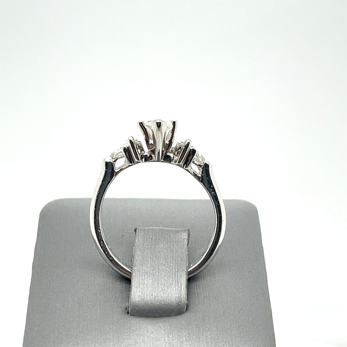 Platinum 1.50 CT Marquise & Trillion Cut Diamond Engagement Ring, 6.3gm Size 7
