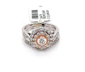14k Two Tone Gold 1.75 CT Diamond Halo Engagement Ring Set, 5.1gm Size 7