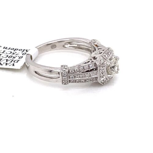 Vanna K 18k White Gold, 0.75 CT Diamond Ladies Engagement Ring, 6.4g