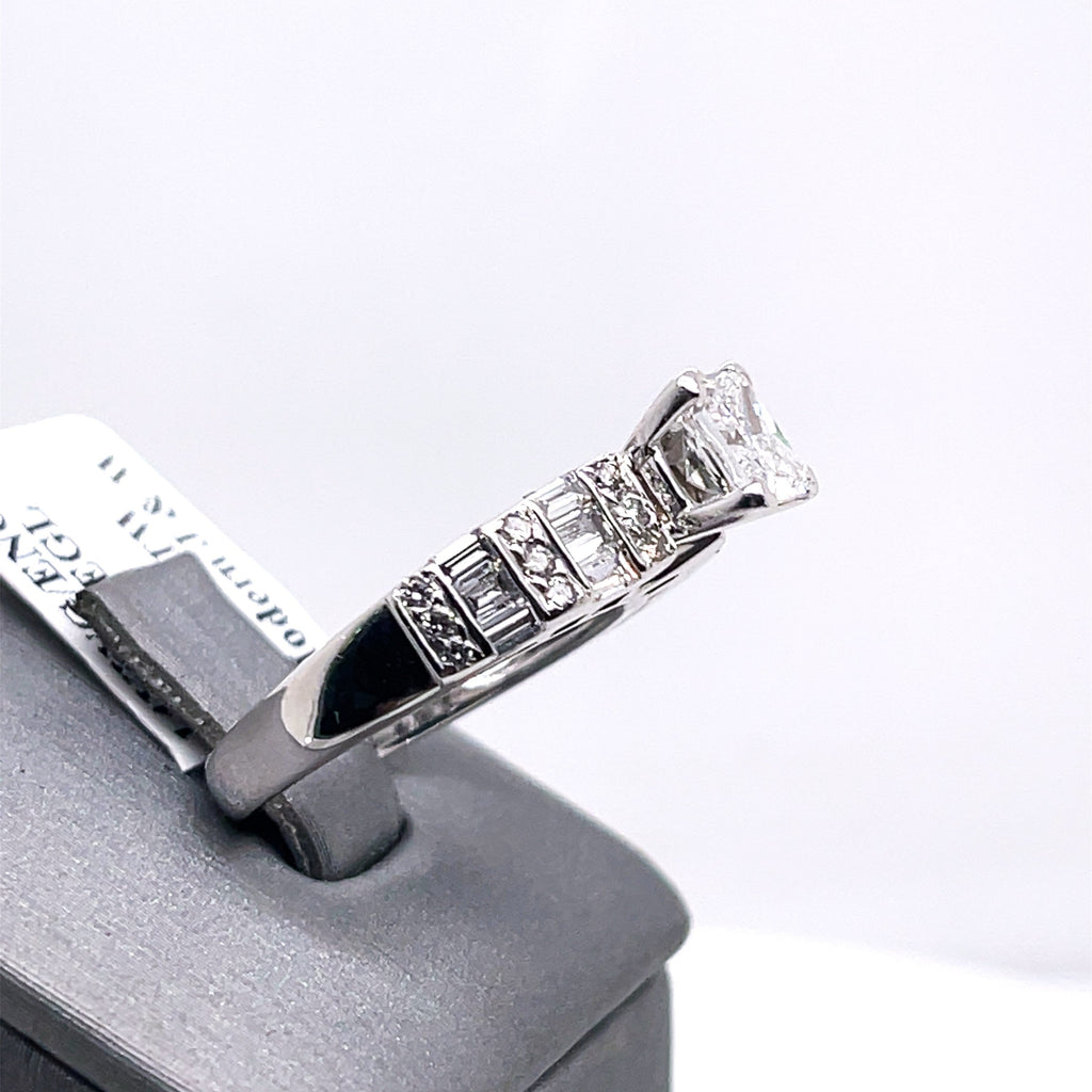 14k White Gold 1.00 CT Princess Cut Diamond Engagement Ring,