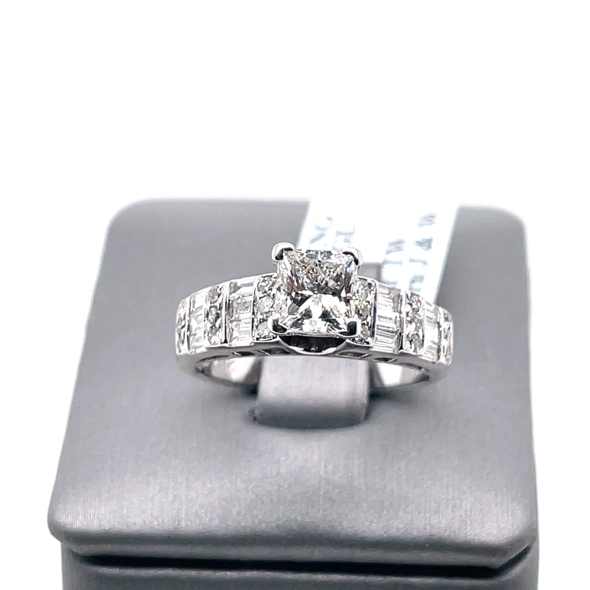 14k White Gold 1.00 CT Princess Cut Diamond Engagement Ring,