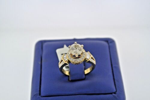 18k Yellow Gold 2.00 CT Diamond Engagement Ring, Size 6.5, 5.8gm
