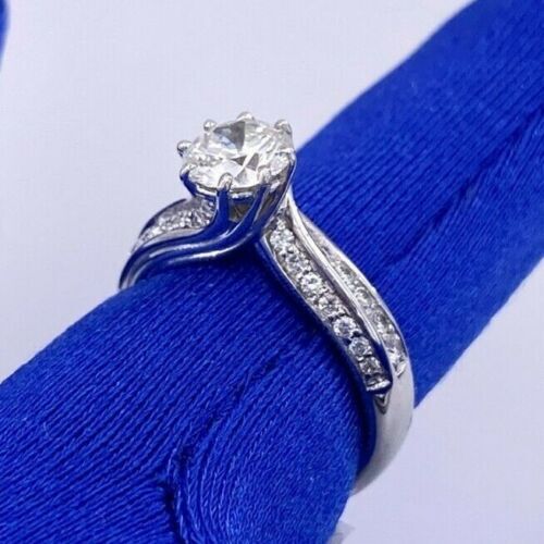 18k White Gold 1.75 CT Diamond Ladies Engagement Ring, 6.1 g, Size 5.5