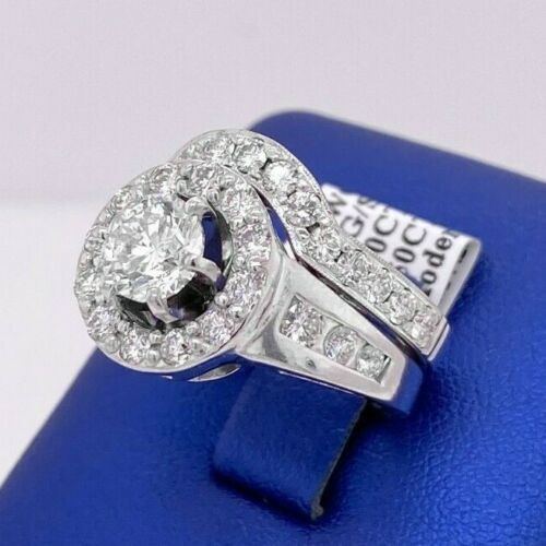 14k White Gold 2.50 CT/TW Diamond Engagement Ring Set, 12.6g, Size 6.25