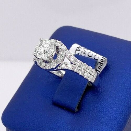 14k White Gold 1.50 CT Diamond Ladies Engagement Ring, 4.1 g, Size 6.5