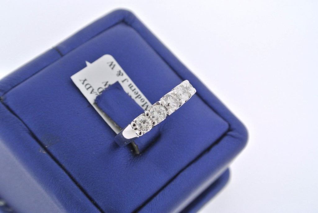 14k White Gold 1.00 CT Diamond Ladies Band, 5.4gm, Size 5.25