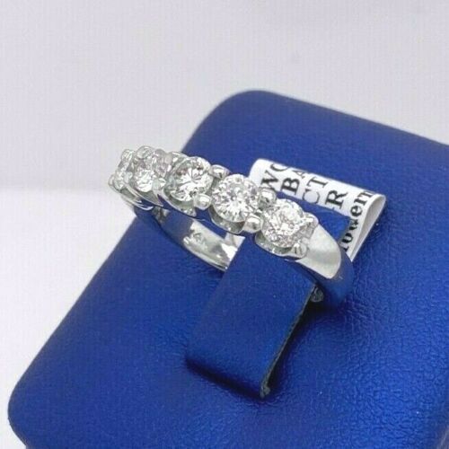 14k White Gold 1.00 CT Diamond Ladies Band, 5.4gm, Size 5.25