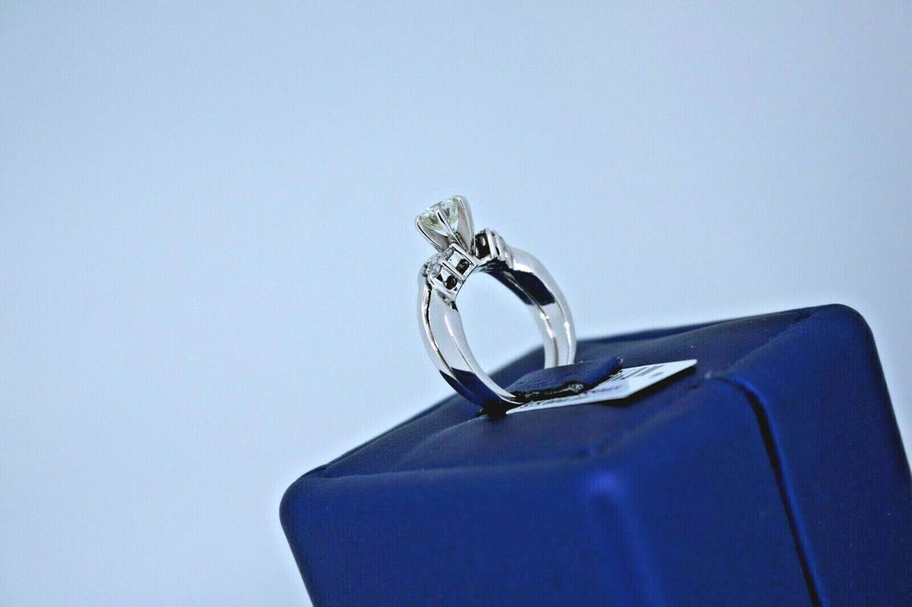 14k White Gold 1.00 CT Diamond Engagement Ring Set, 6.4gm, Size 5.5