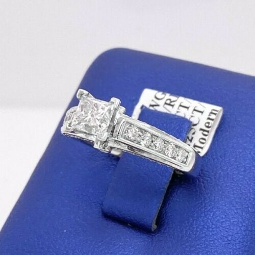 14K WHITE GOLD 1.25 CT/TW DIAMOND ENGAGEMENT RING, SIZE 5.5, 4.5 g