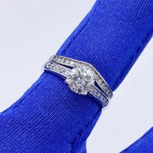 14k White Gold 1.65 CT Diamond Engagement Ring Set, Size 6.75, 4.8gm