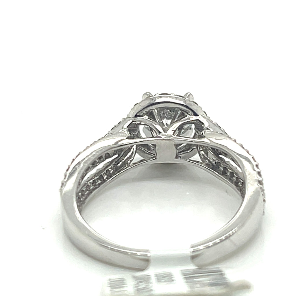 14K White Gold 1.50CT Round Cut Diamond Engagement Ring, Size 7, 4.3G