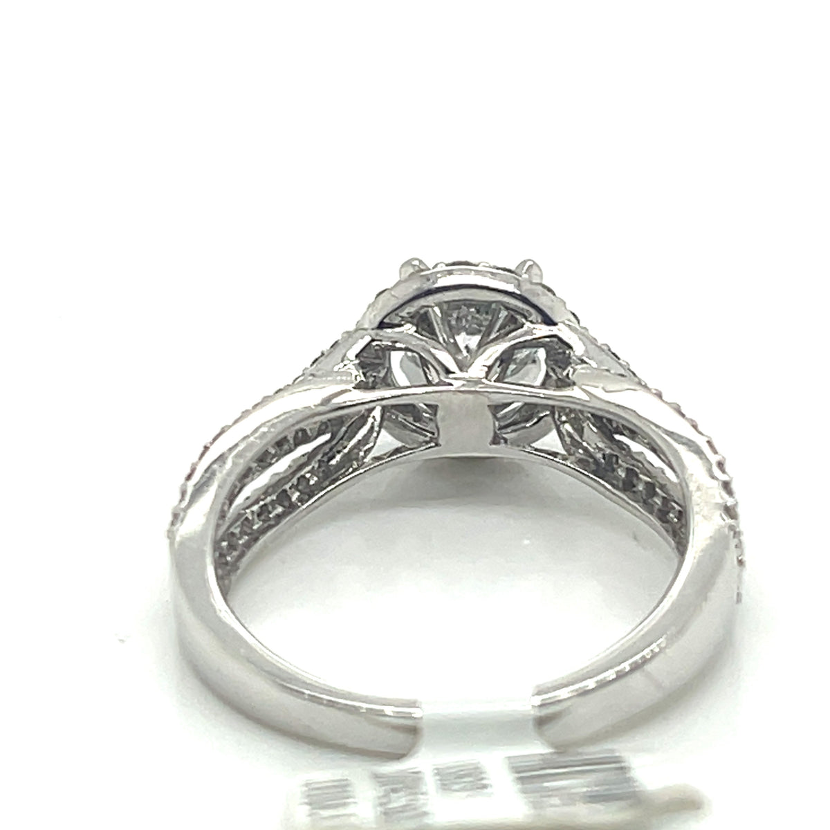 14K White Gold 1.50CT Round Cut Diamond Engagement Ring, Size 7, 4.3G