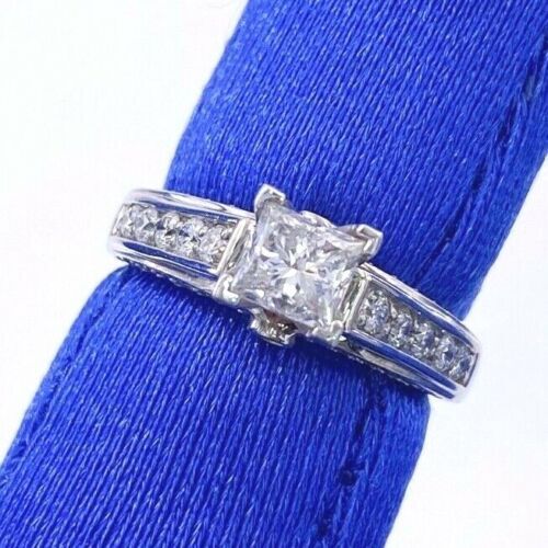 14K WHITE GOLD 1.25 CT/TW DIAMOND ENGAGEMENT RING, SIZE 5.5, 4.5 g