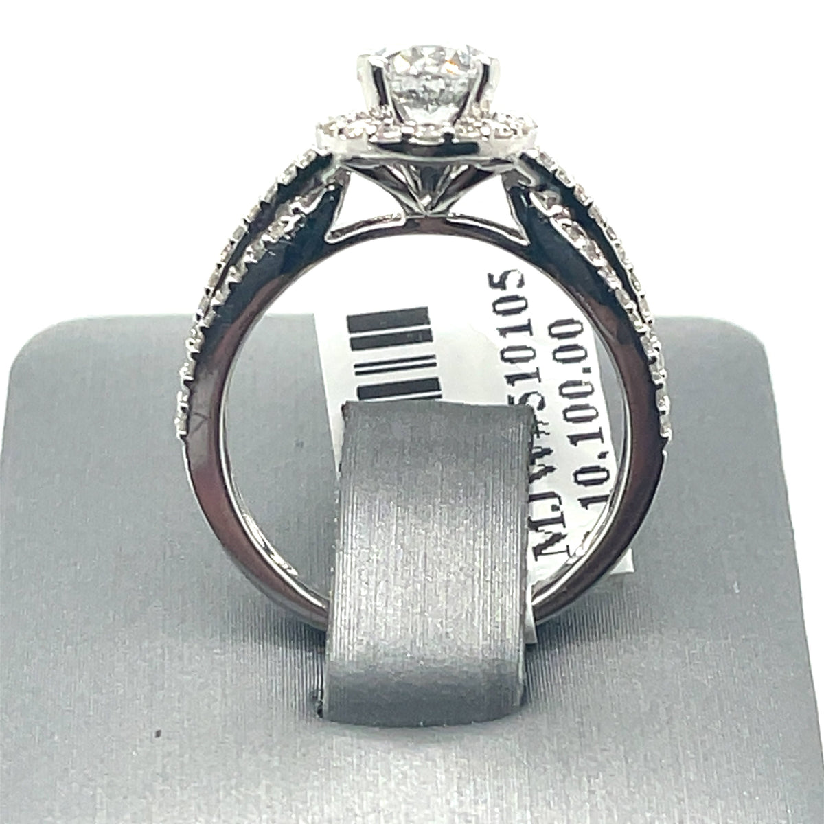 14K White Gold 1.50CT Round Cut Diamond Engagement Ring, Size 7, 4.3G