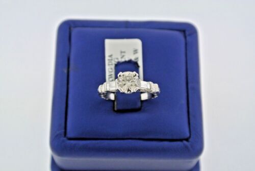 18k White Gold 2.00 CT Diamond Engagement Ring, Size 5.25, 4.2gm