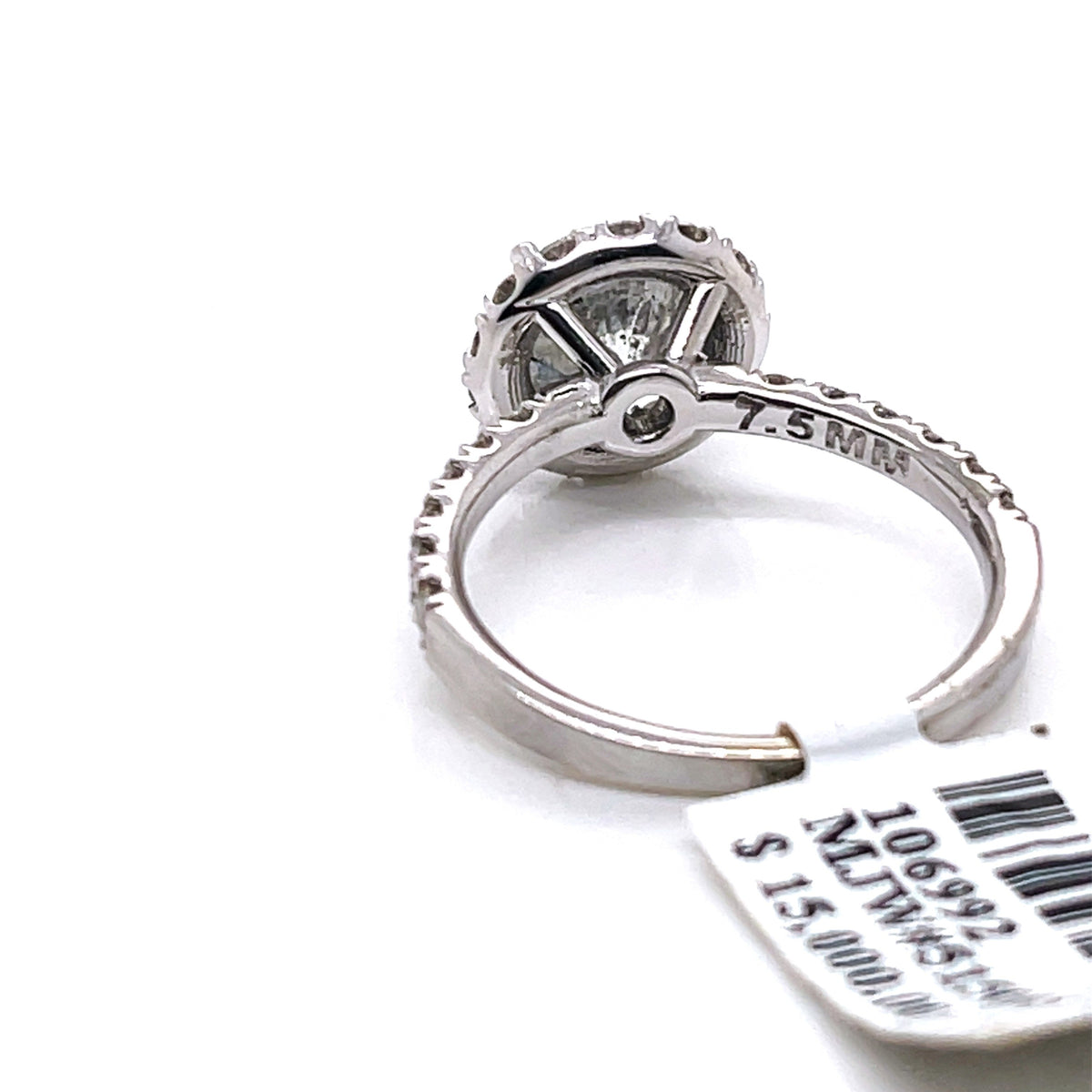 14K White Gold 3.00CT Round Cut Diamond Engagement Ring, Size 6.25, 3.5G