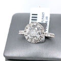 14K White Gold 3.00CT Round Cut Diamond Engagement Ring, Size 6.25, 3.5G
