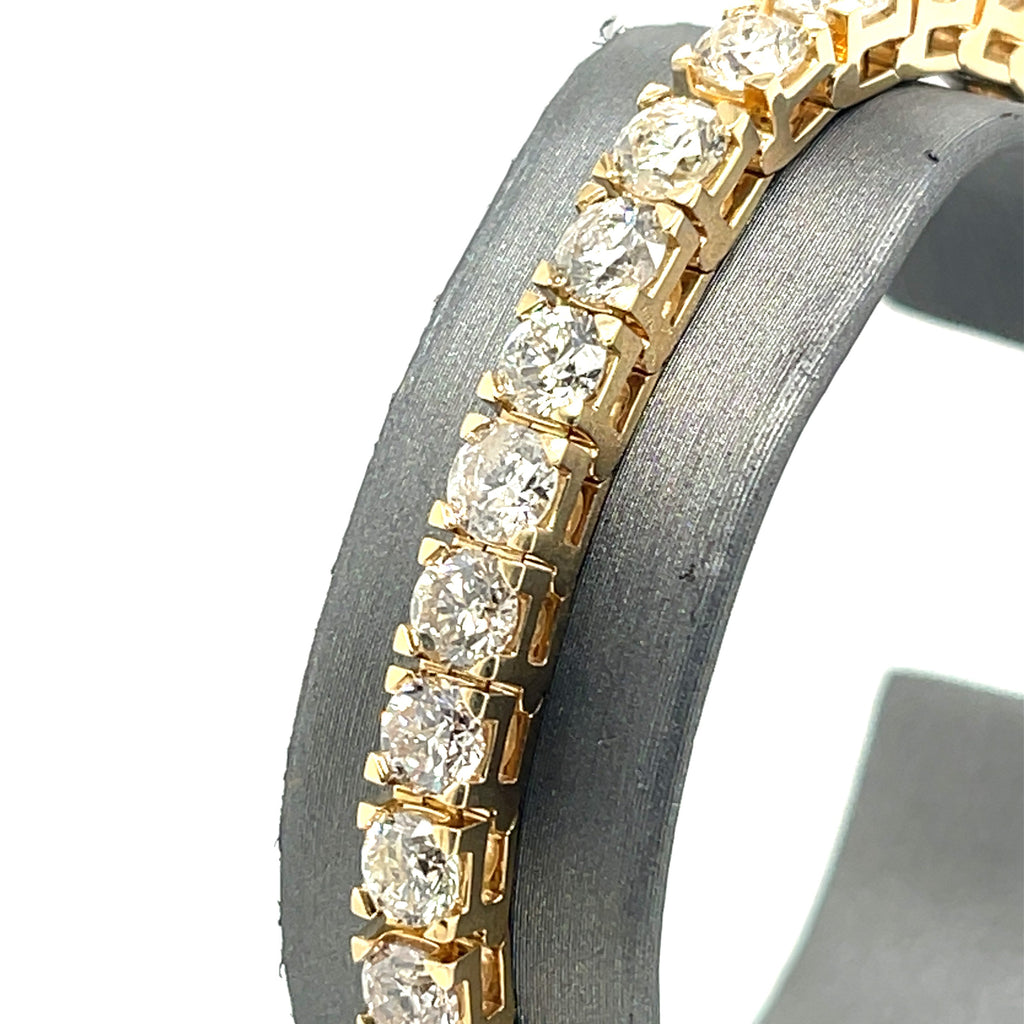 14k Yellow Gold 16.50 CT Diamond Tennis Ladies Bracelet, 27.8g, 7.25", S15705