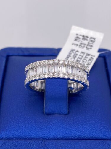 14k White Gold 4.00 CT Diamond Ladies Eternity Band, 4.1g, Size 8