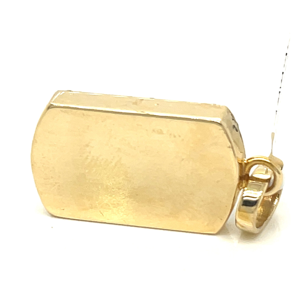 14k Yellow Gold 2.25 CT Diamond Dog Tag Pendant, 9.3gm