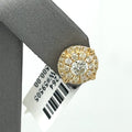 14k Yellow Gold 2.00 CT Diamond Cluster diamond Earrings, 2.8G