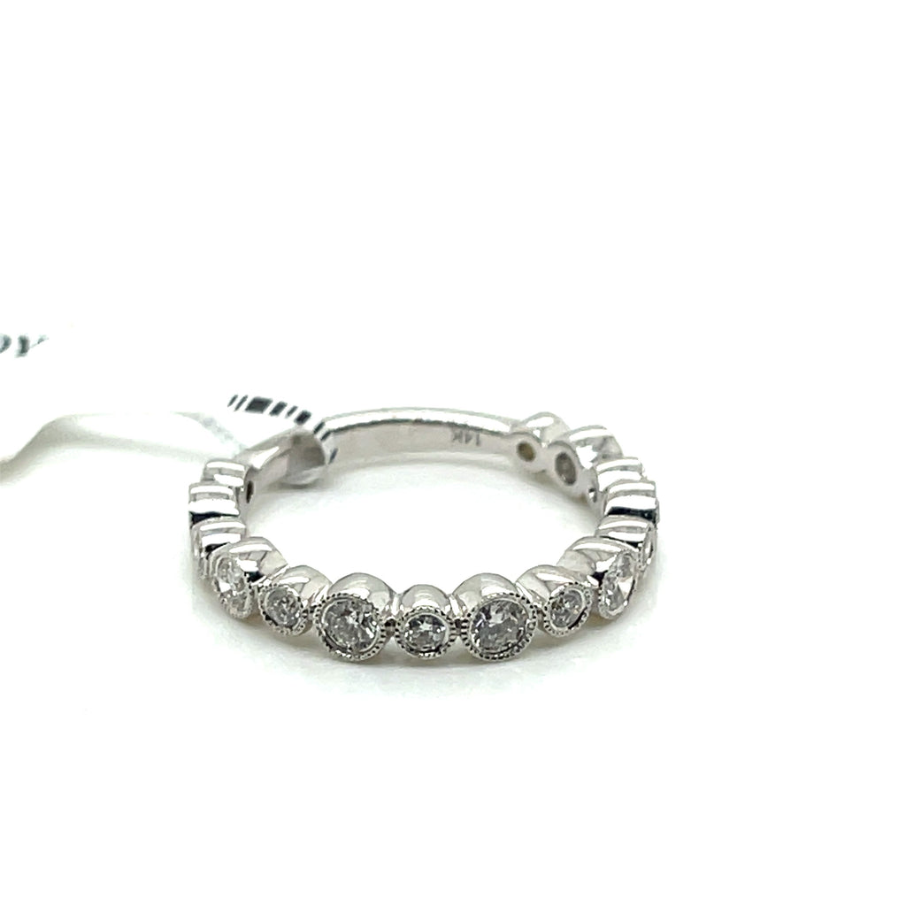 14k White Gold 0.95 CT Diamond Band, 2.8gm Size 6