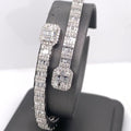 14k White Gold 5.13 CT Diamond Fancy Bangle Bracelet, 21.5g