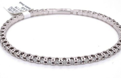 14k White Gold 3.25 CT Diamond Flexible Bangle Bracelet, 10.3gm, S14043