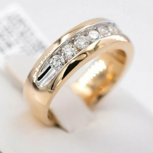 14k Yellow Gold 1.25 CT Diamond Men's Wedding Band, 14.0 g