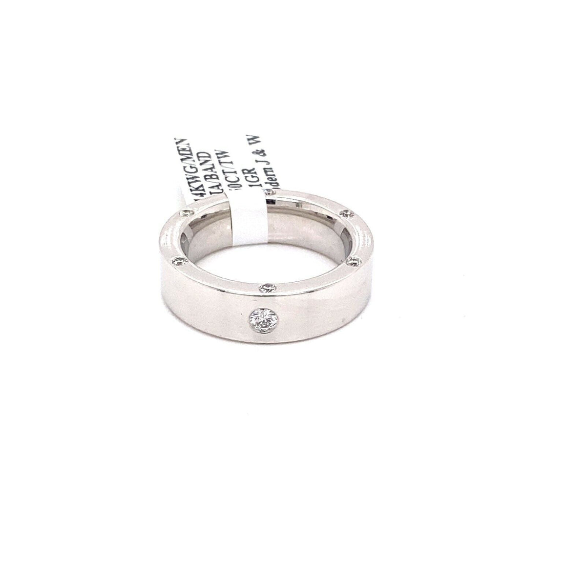 14k White Gold 0.50 Ct Diamond Men's Band, 12.1g, Size 6.5