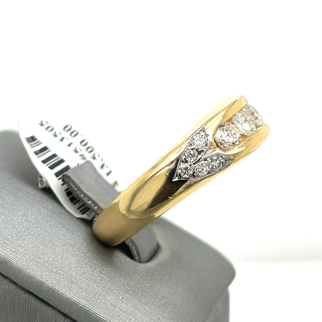 14k Yellow Gold 1.50 CT Diamond Men's Wedding Band 10.5g, Size 11.75