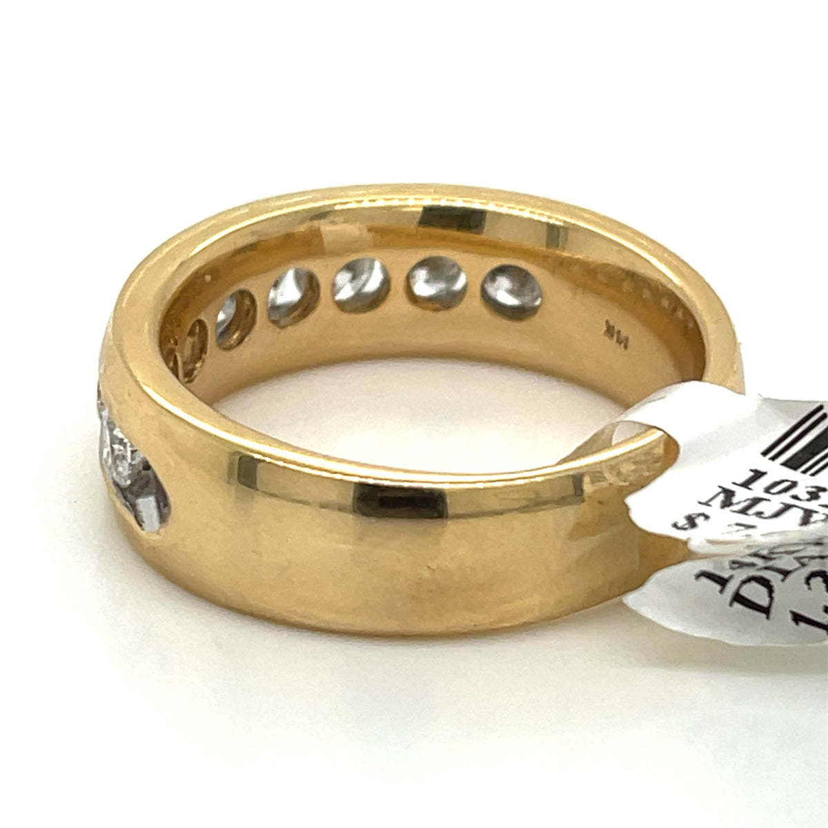 14k Yellow Gold 1.25 CT Diamond Men's Wedding Band, 13g, Size 10.5