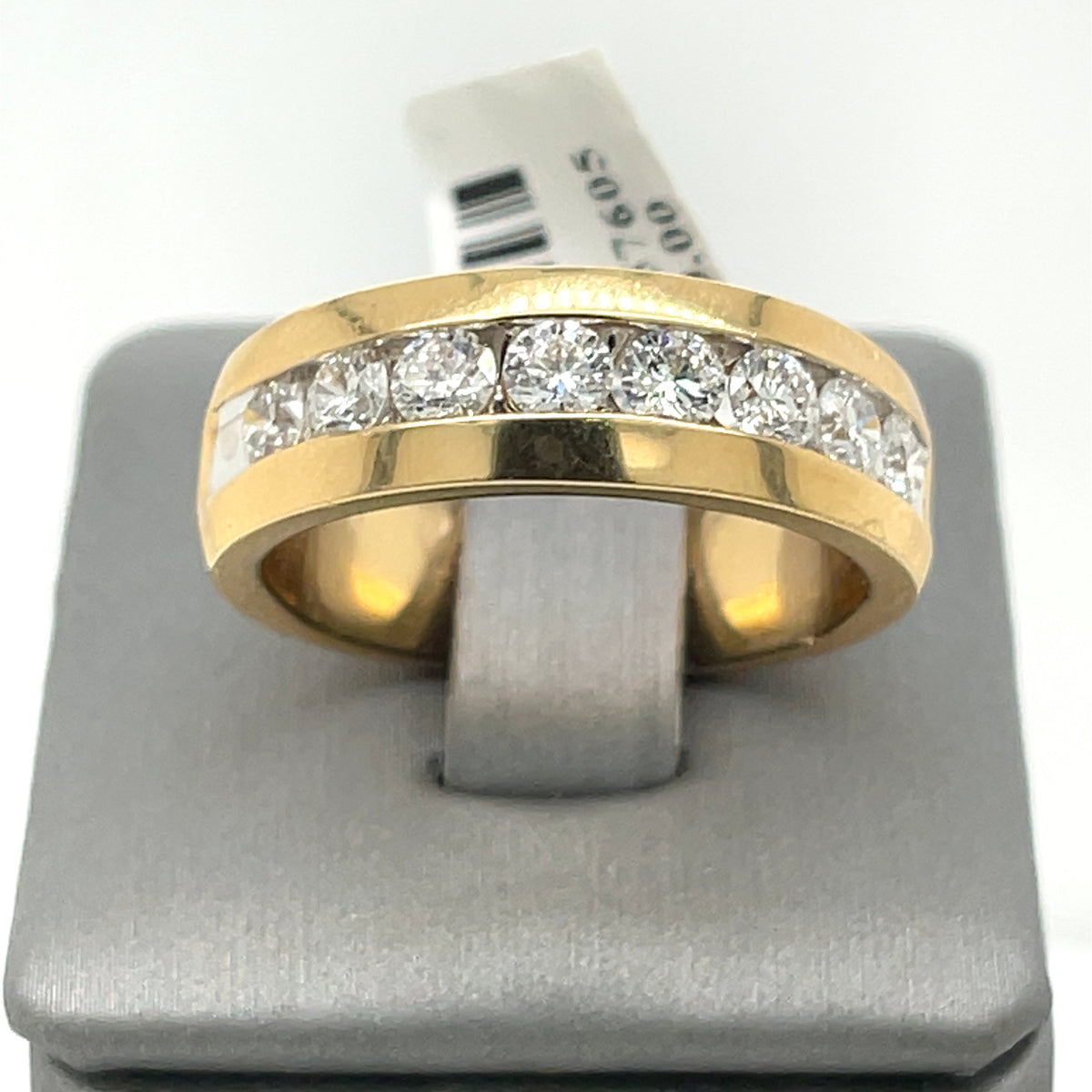14k Yellow Gold 1.25 CT Diamond Men's Wedding Band, 13g, Size 10.5