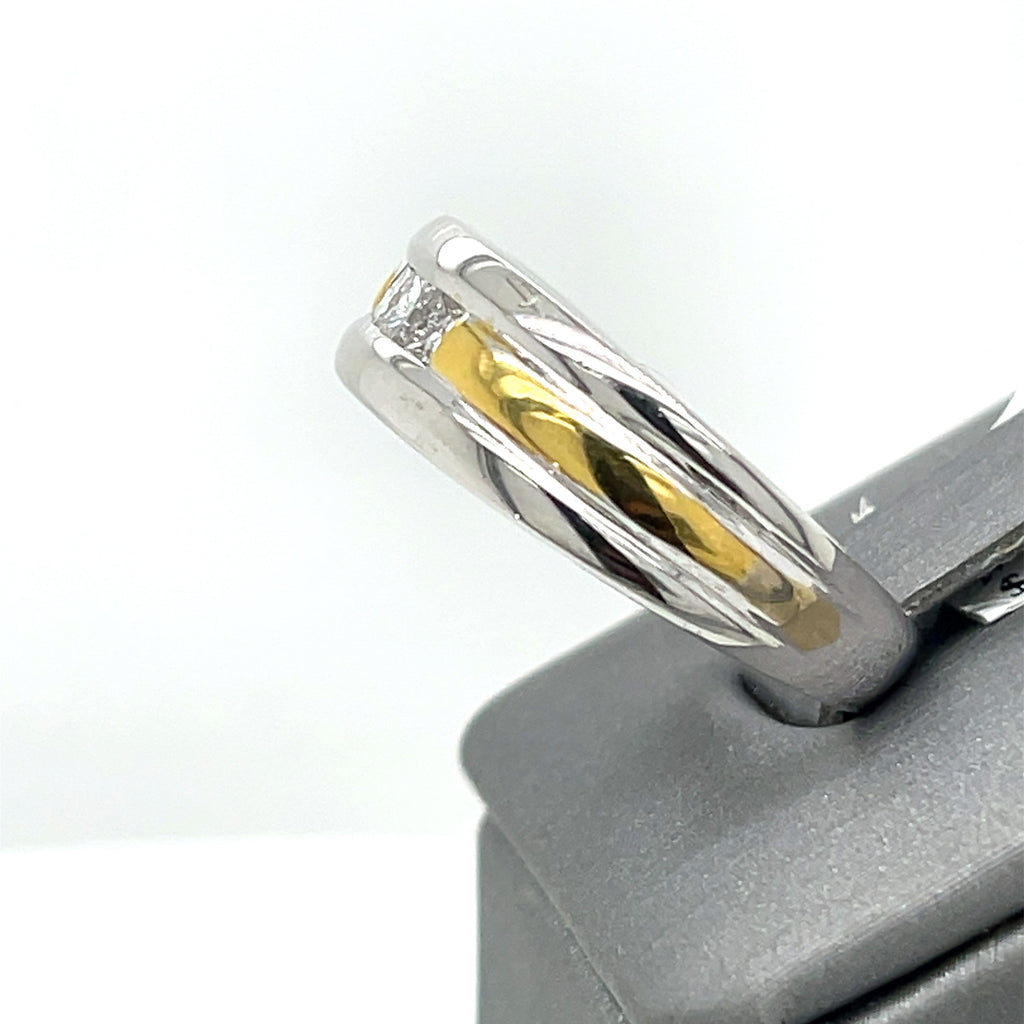 14k Yellow White Gold 0.50 CT Diamond Men's Wedding Band, 10.4g, Size 9