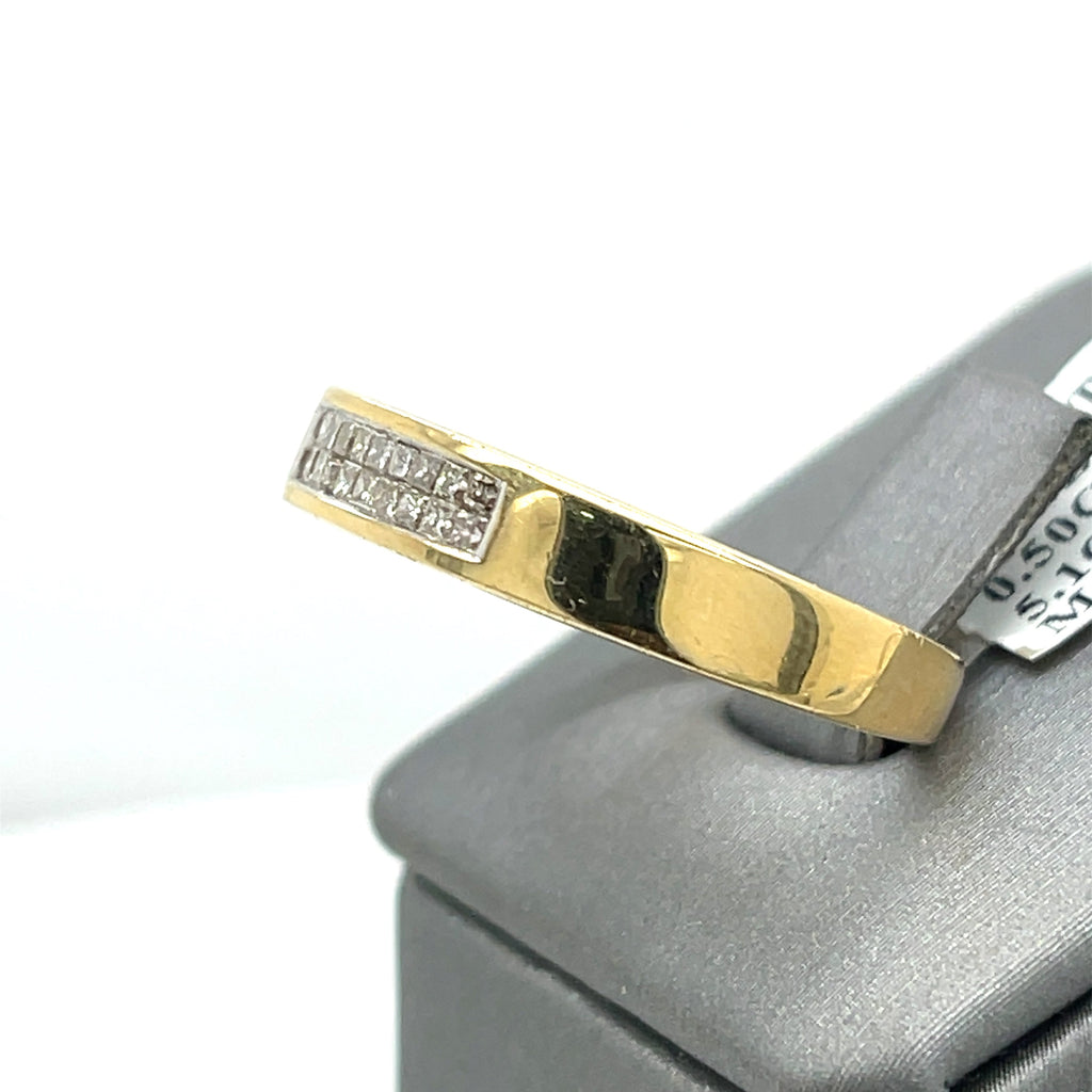 14k Yellow Gold 0.50 CT Diamond Men's Wedding Band, 5.1g, Size 10.25
