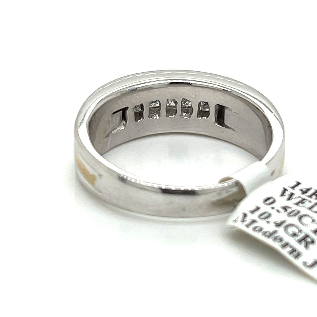 14k Yellow White Gold 0.50 CT Diamond Men's Wedding Band, 10.4g, Size 9