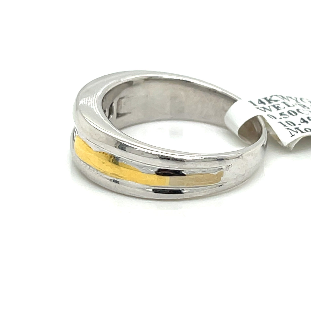 14k Yellow White Gold 0.50 CT Diamond Men's Wedding Band, 10.4g, Size 9