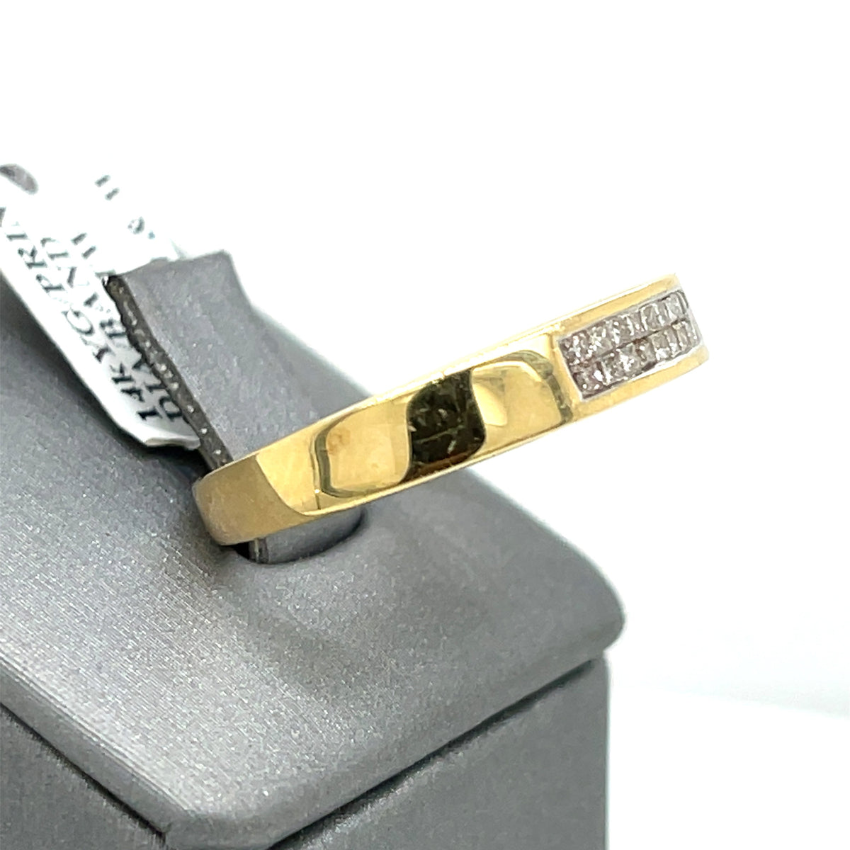 14k Yellow Gold 0.50 CT Diamond Men's Wedding Band, 5.1g, Size 10.25