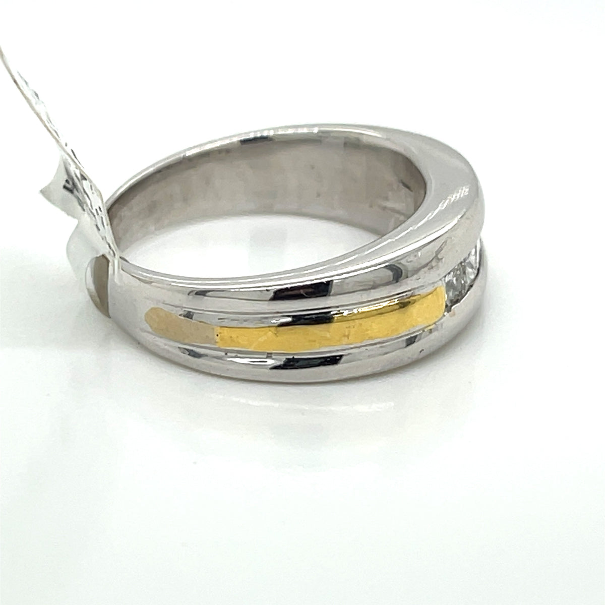 14k Yellow White Gold 0.50 CT Diamond Men's Wedding Band, 10.4g, Size 9