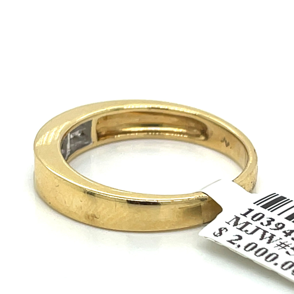 14k Yellow Gold 0.50 CT Diamond Men's Wedding Band, 5.1g, Size 10.25