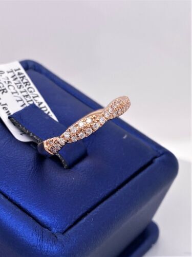 14k Rose Gold 0.75 CT Diamond Twisted Style Band, 3.7g