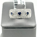18K WHITE GOLD 1.50 CT DIAMOND AND SAPPHIRE LADIES RING Weight 12.2 gm