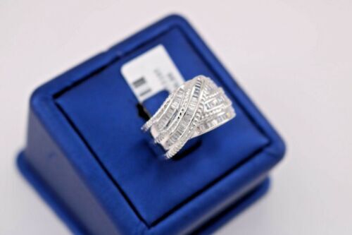 14k White Gold 1.00 CT Ladies Diamond Bypass Ring, 9.1gm, Size 8