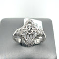 Fancy Ladies 18k White Gold 0.35 CT Diamond Ring  4.3g Size 7.25